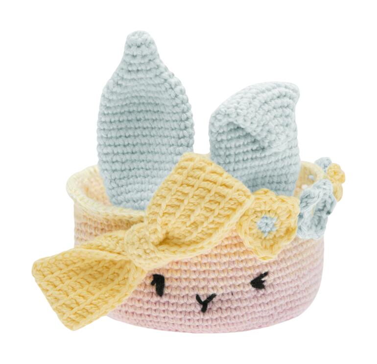 Häkelset - Osterkörbchen in Pastellfarben für Ostereier