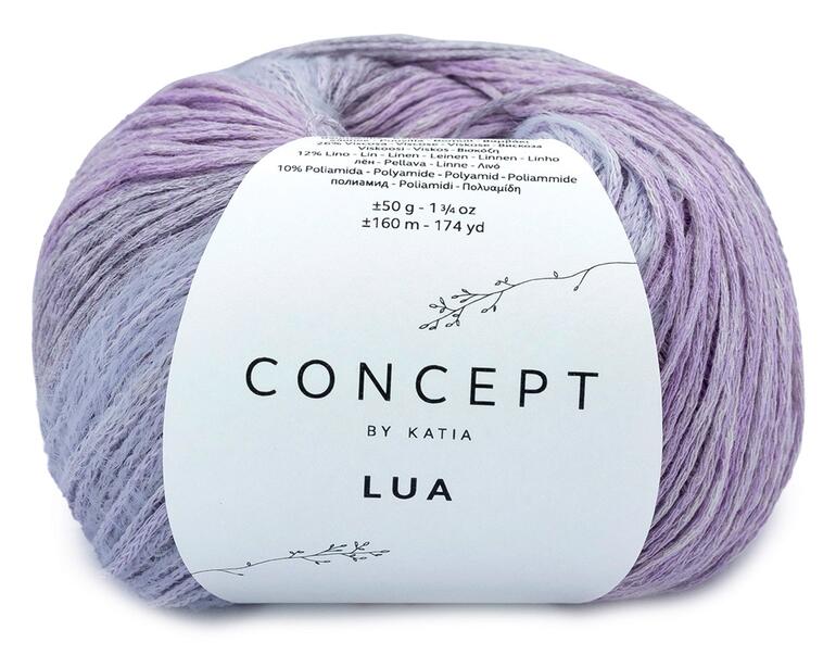Lua von Katia in lila und blauen Farbtönen, sanfte Struktur