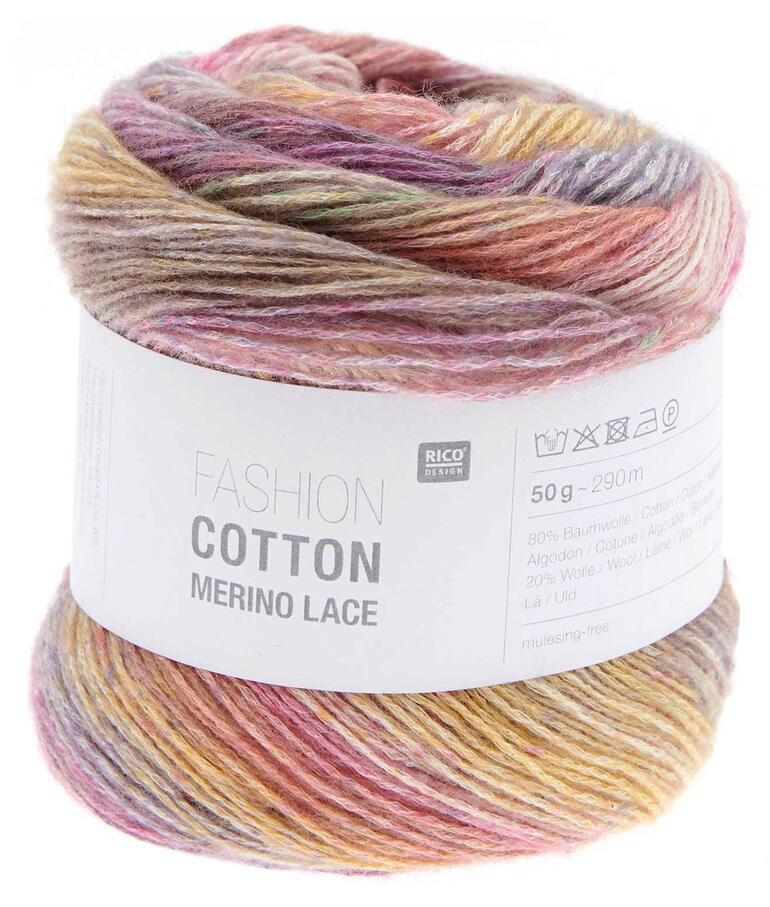 Garnrolle Fashion Cotton Merino Lace in bunten Farbverlauf