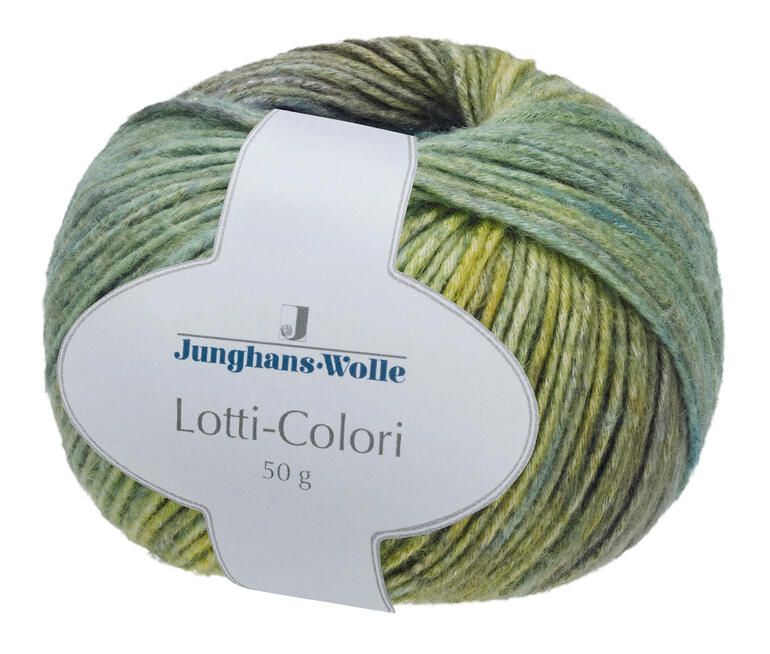 Lotti-Colori Wolle von Junghans in sanften Grüntönen, 50 g.