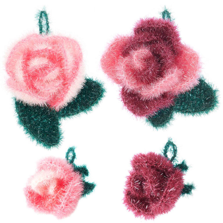 Creative Bubble Häkelset mit vier verschiedenen Rosenmotiven.