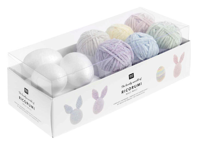 Haulmetaal-Auswahl von Ostereiern in Pastellfarben in transparentem Paket.