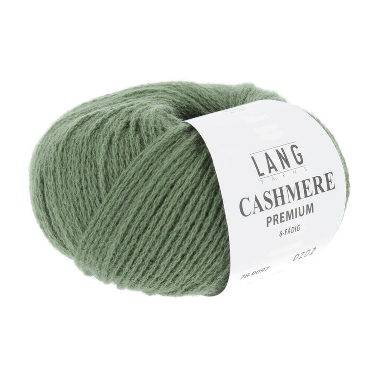 Garnknäuel Cashmere Premium in Grün von LANG Yarns.