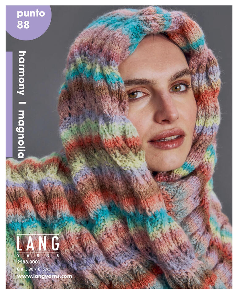 Heft LY Punto 88 Harmony & Magnolia mit einer Frau im bunten Schal.