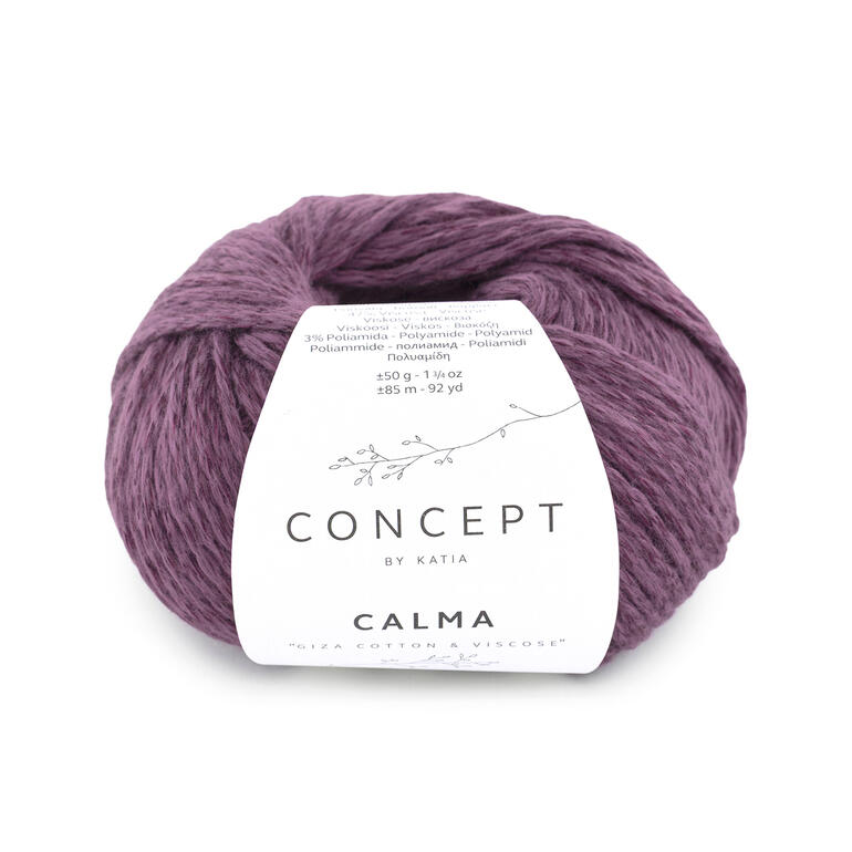 Katia C Calma in sanftem Lila, Garnknäuel aus Baumwolle und Leinen.