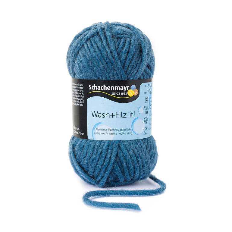 Wash+Filz-it! Wolle in Petrolfarbe, perfekt für kreative Arbeiten.