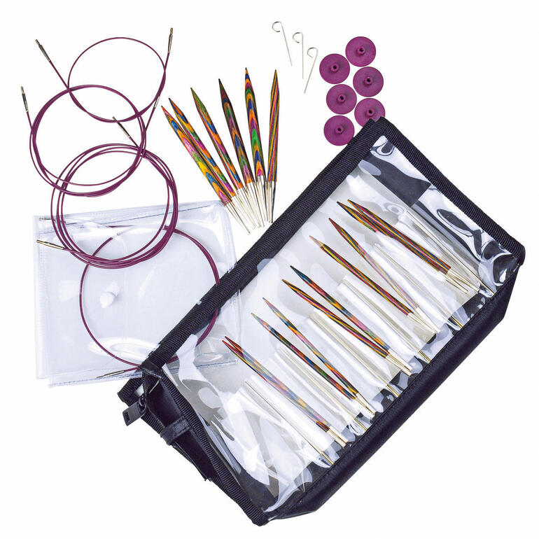 KnitPro Rundstricknadel Deluxe-Set mit verschiedenen Nadeln und Zubehör.