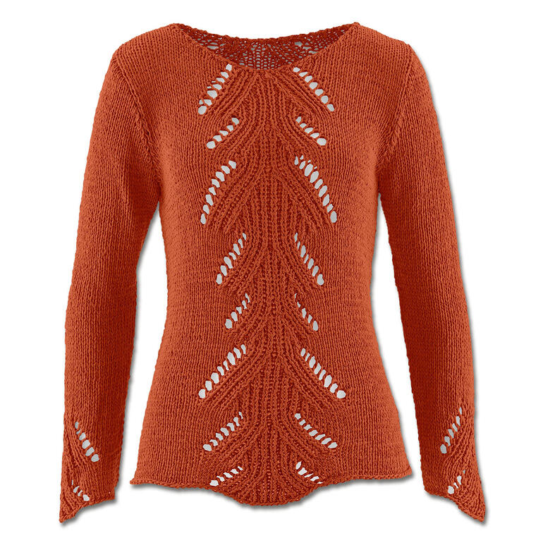 Pullover aus Bandana mit offenen Maschen, rostfarben