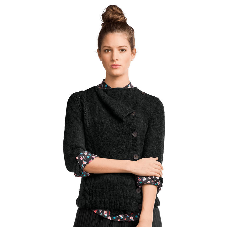 Schwarze Damenjacke aus Palazzo, modern und schick