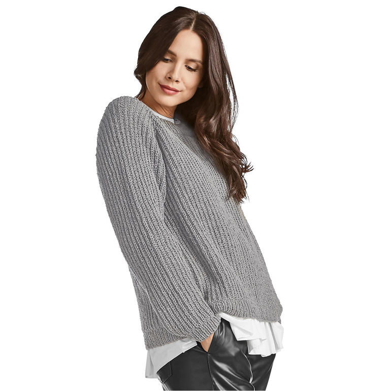 Grauer Pullover aus Onda, lässig gestylt mit strukturiertem Design.