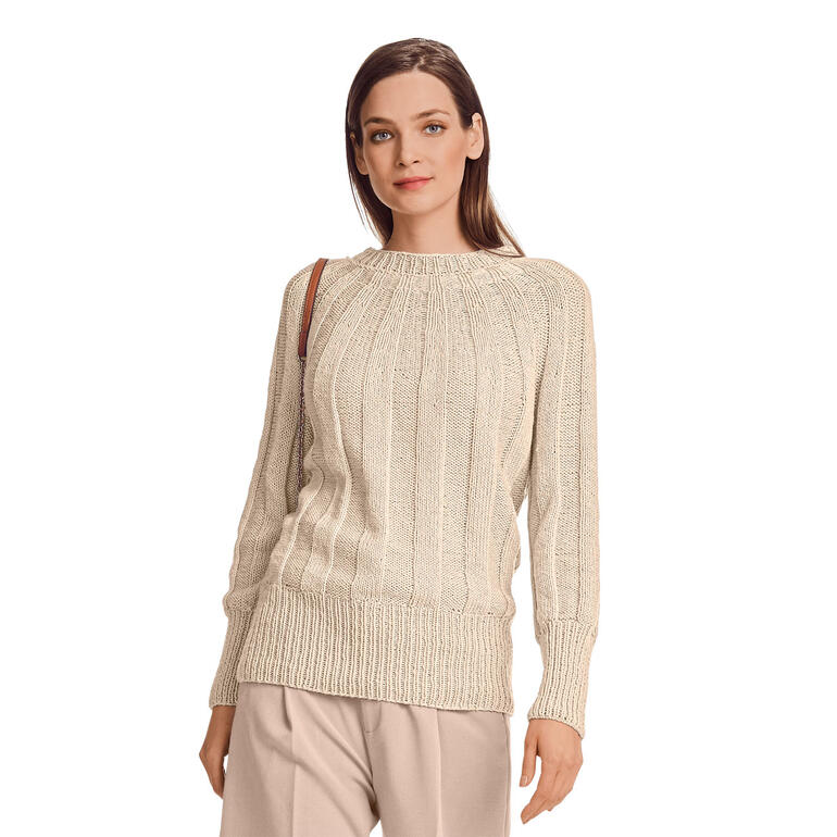 Pullover aus Recycle & Wool in Creme mit strukturiertem Design.