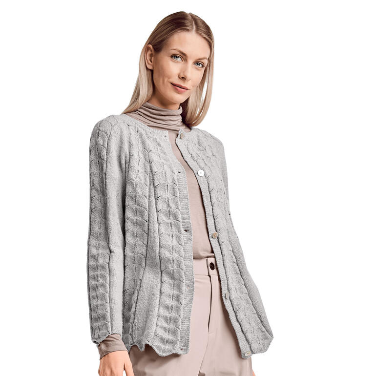 Graue Swinger Jacke aus Charme®, klassisch und elegant.