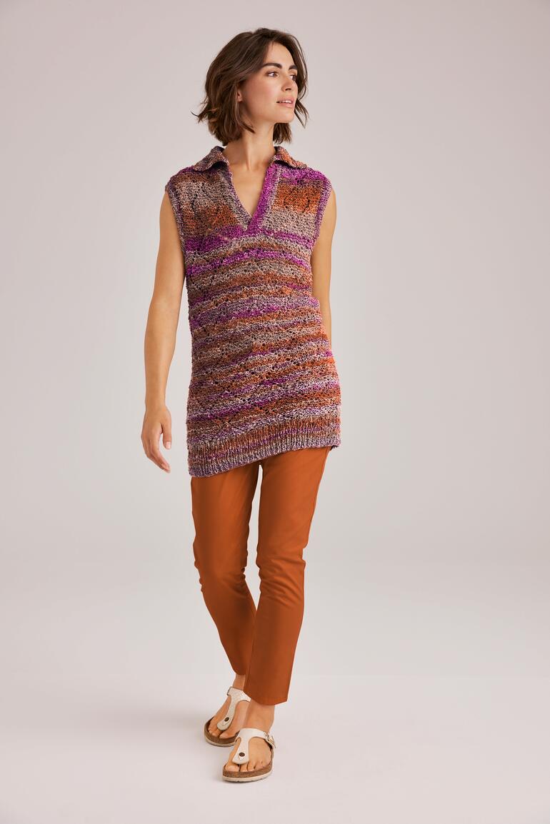 Polo-Pulli aus Hedda in bunten Farben mit kurzem Arm.