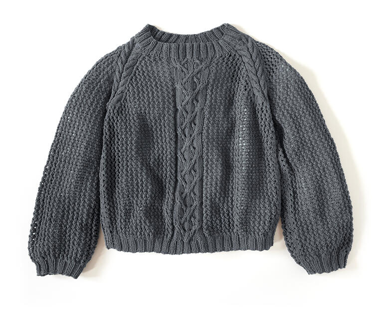 Pullover aus Cotonia-Mezzo in grauem Strickmuster.