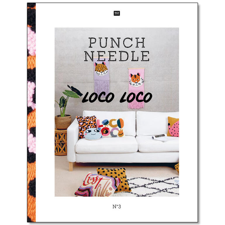 Heft über Punch Needle, mit bunten Kissen und ansprechendem Design auf dem Cover.