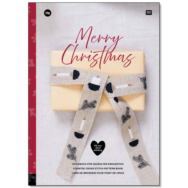 Cover des Stickbuchs 'Merry Christmas' mit Geschenkanhänger