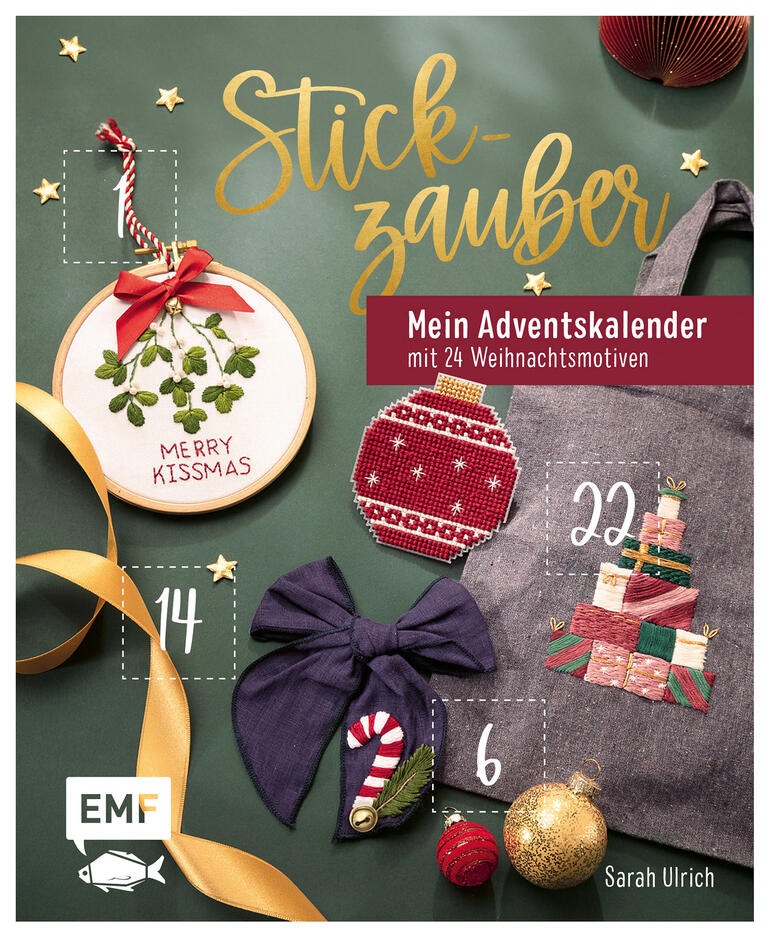 Buch über Stickmuster für einen Adventskalender.